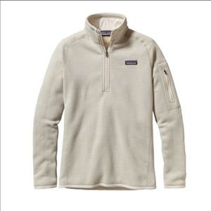Cream Patagonia 1/4 zip better sweater